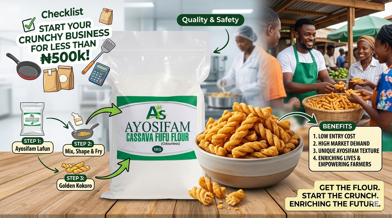 Ayosifam Cassava flour Kokoro